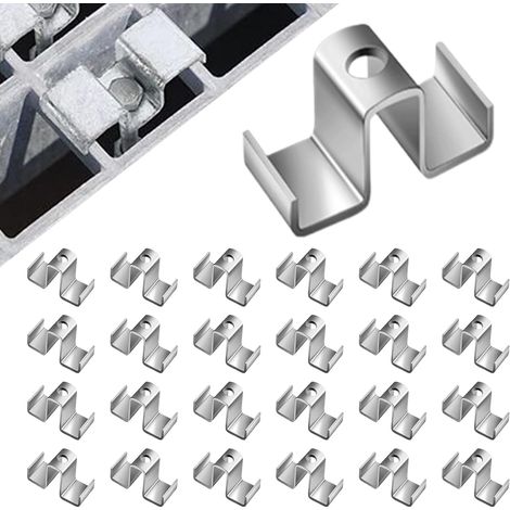 Clips de selle pour râper 25 pièces clips de selle pour vis de fixation – Matériel de fixation pour installation d'usine, mezzanines, escaliers, systèmes de drainage, ingénieurs, techniciens (1/5)
