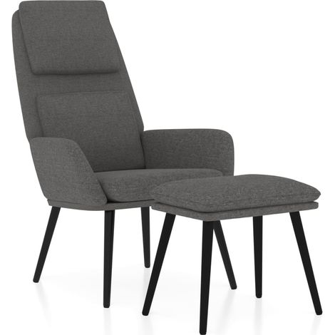 Maison Exclusive - Relaxsessel mit Hocker Hellgrau Stoff (1/5)