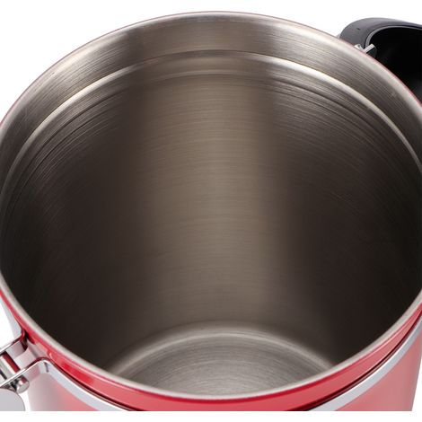 Pot de conservation pour café et thé en grains, étanche à l'humidité, en acier inoxydable avec réservoir scellé et valve d'évacuation d'air (rouge 1,8 L (contenance d'environ 750 g)) (1/5)