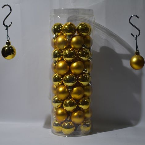 Palline in oro per albero di natale da addobbi decorazioni natalizie 54 pz cm 4 (1/5)
