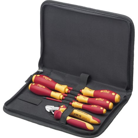 Wiha Set di utensili da elettricista Giravite, tronchese 7 pz. con custodia a libro (33969)