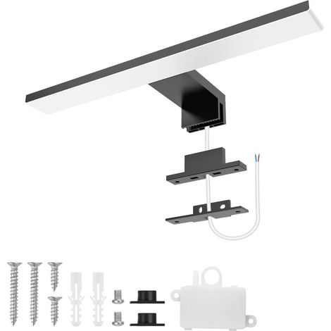 Lampe Miroir Salle de Bain 6W, (Noir),300mm 620lm Applique, Blanc Neutre 4000K IP44 Résistant à l'Eau, Lumière CLASSE II Sans Scintillement (1/5)