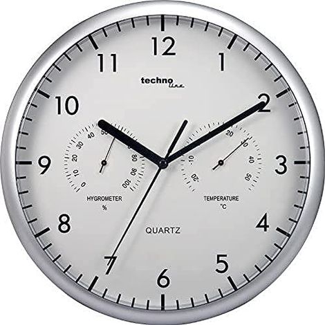 Techno Line WT 650 Quarzo Orologio da parete 26 cm Argento (1/4)