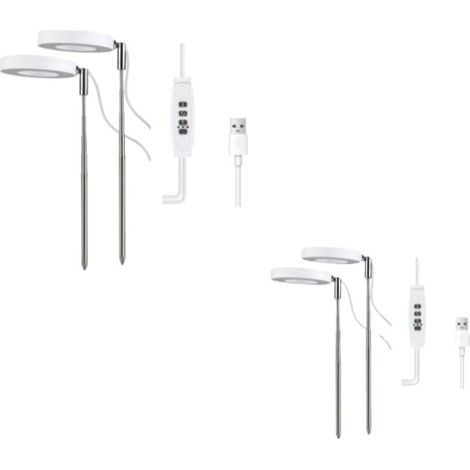 Élèvent Lumière Plantes,Lampe de Croissance LED à Spectre Complet Réglable en Hauteur pour Petites Plantes,9 Luminosité Réglable, Rotatif à 180° & Minuterie Marche(Pack de 2 têtes × 2) (1/4)