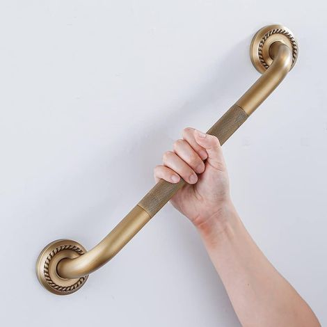Barre d'appui robuste, barre d'appui robuste, barre d'appui élégante pour salle de bain, finition laiton antique (1/5)