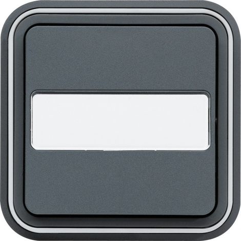 CUBYKO POUSSOIR PORTE-ÉTIQUETTE 1F ENCASTRÉ GRIS IP55