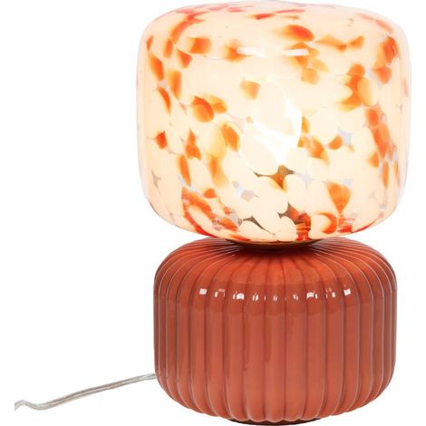 Amadeus - Lampe Ninon orange tachetée 30 cm en verre 30 cm (1/2)