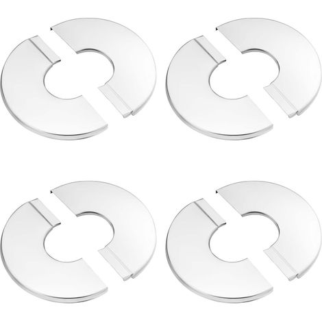 4 x Stainless Steel Wall Flanges, 25 mm Round Plumbing Cover Plate Cover Pipe Plate Flange for Bathroom Faucet Decoration (1/5)