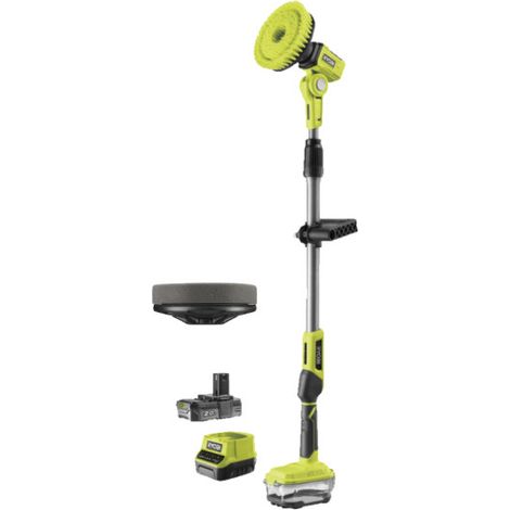 Pack RYOBI - Brosse motorisée télescopique R18TPS-120G - 18V One+ - 1 batterie 2.0Ah - 1 chargeur - Disque en mousse - RAKSCRUBF (1/5)