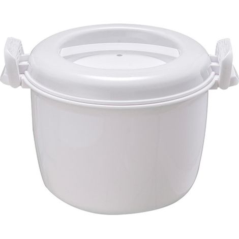 Cuiseur de riz et légumes pour micro-ondes, blanc, avec poignée (1/5)