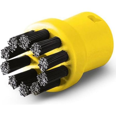 Brosse Ronde - Pour Nettoyeur Vapeur - Crinière Haute Qualité - Pour Fissures Coins Éviers Robinets Toilettes - 4 Pièces (1/5)