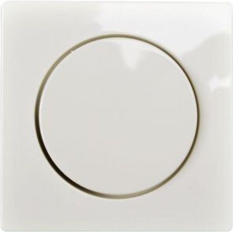 Plaque centrale +bouton rotatif System M blanc polaire brillant