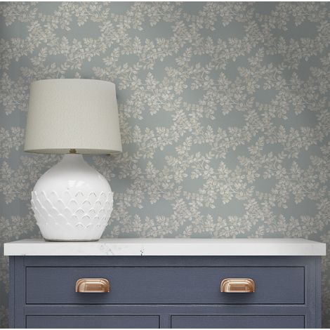 Papier peint intissé Laura Ashley Burnham Pale Seaspray 1005 x 52cm Bleu (1/5)