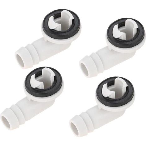 Lot de 4 raccords de tuyau de vidange en plastique pour climatiseur AC et kit de bague en caoutchouc