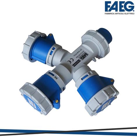 MOLTIPLICATORE INDUST. 1 SPINA2P+T E 3 PRESE 2P+T IP67 16A