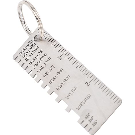 Règle d'inspection des cordons de soudure, jauge d'épaisseur pour tôles métalliques, outil de mesure de cordons de soudure en acier inoxydable 72 x 25 x 1 mm (1/5)