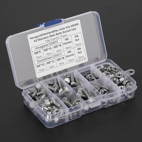 Kit de 170 écrous M5/M6 A2 (1/5)