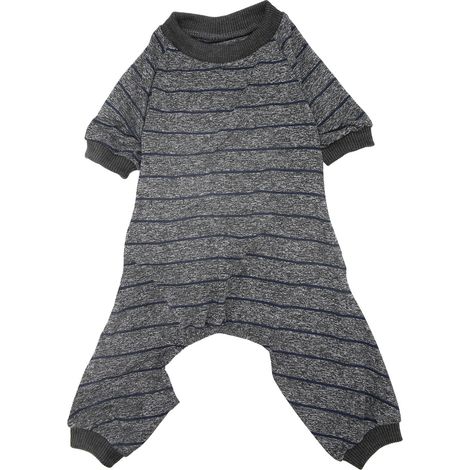 Pyjama rayé pour chien, élégant, mignon, été, fin, doux, extensible, 4 pattes, combinaison pour chiot, pour chiens, chats, animaux de compagnie, L (1/5)