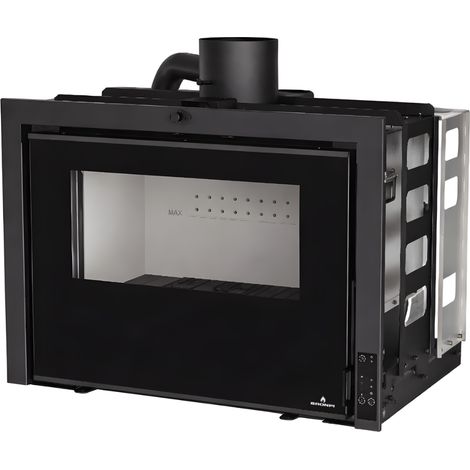 Bronpi – Insert cheminée mixte bois et granulés – Puissance 11 kW – Rendement 84-94% – Grand réservoir 11 kg – Système de ventilation forcée
