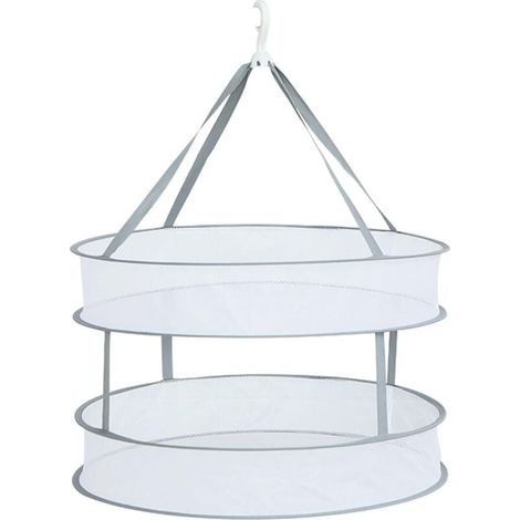 Panier de séchage pliable à double couche - 48 cm, panier de séchage à suspendre pour vêtements, panier de séchage pliable en maille, panier de séchage pliable pour pulls (1/4)