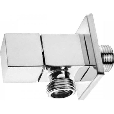 Eckventil Modell Deco mit quadratischem Griff, Silber, ½ x ½ Zoll