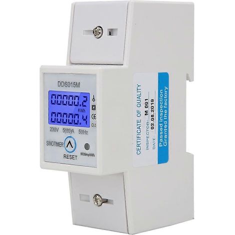 DDS015M Wattstundenzähler mit Digitalanzeige, einphasiger Stromzähler mit Rückstellfunktion, 230 V (1/4)