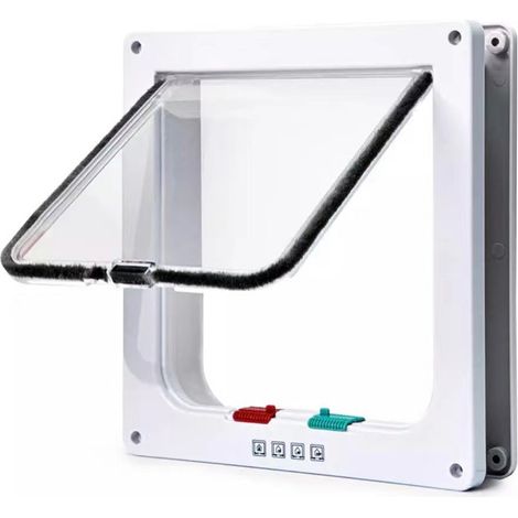 Chatière Pour Chat Et Chien - 23.5 x 25 x 5.5 cm - 4 Positions De Verrouillage - Avec Tunnel Isolant - 1 Pièce (1/5)
