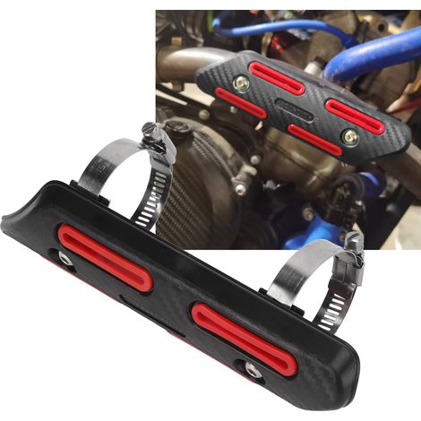Accessoires moto : protection thermique pour pot d'échappement, pot d'échappement 4 temps, rouge universel. (1/5)