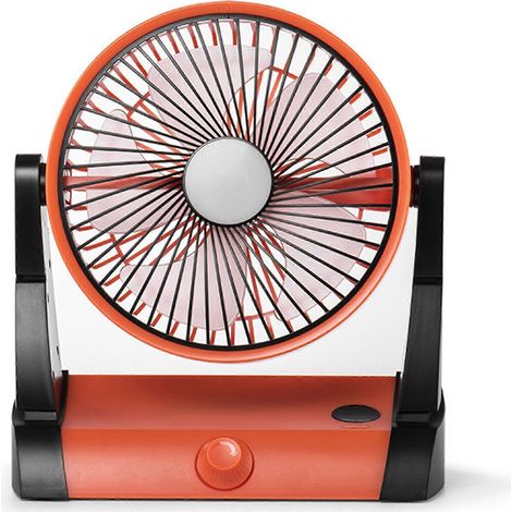 Ventilateur de camping à vitesse variable, ventilateur portable avec crochet et lampe pour les situations d'urgence (1/4)