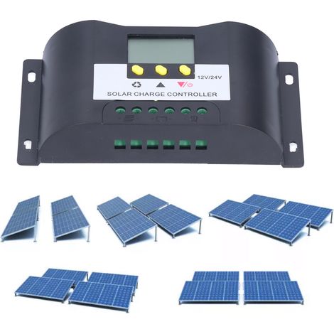 Contrôleur de charge solaire PWM intelligent avec écran LCD et mode de contrôle de minuterie réglable 10 A (1/5)