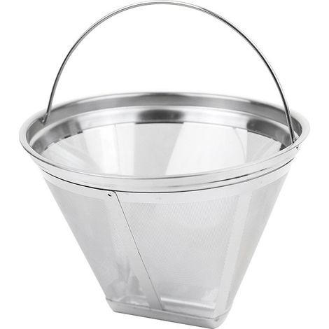 BEBUSINGOTO Filtro de café reutilizable, filtro de café de acero inoxidable para hacer café manualmente, filtro de café permanente para café de goteo sin papel (1/3)