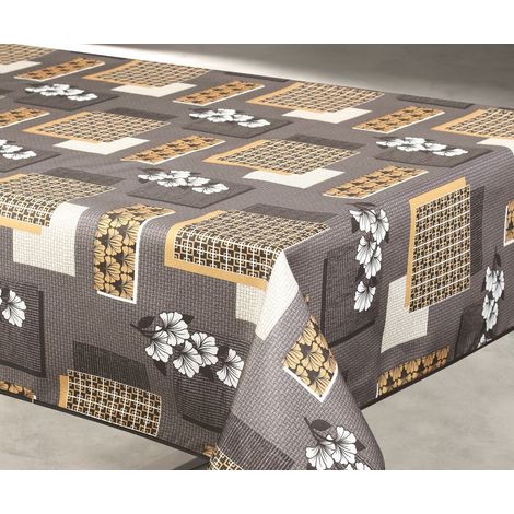 Tovaglia in poliestere 140x240cm Aurore Grigia su appendiabiti - Access Deco