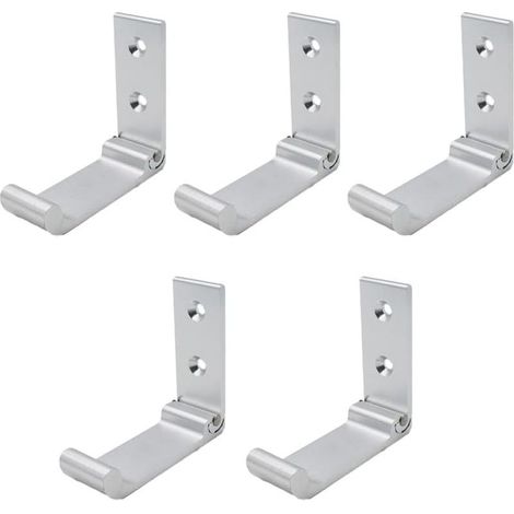 5pcs/set Easy Clean Folding Coat Hooks, Organize Clothes with Ease, Simple Foldable Alloy Wall Hanger (1/4)