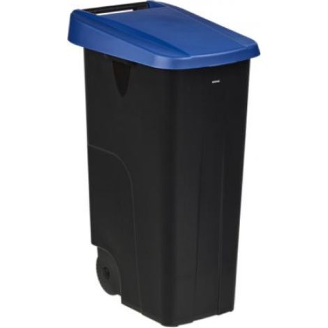Poubelle de tri mobile Movatri - 110l - noir / bleu (1/3)