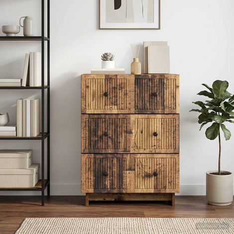 vidaXL Mobile con Cassetti Legno antico 66 x 34,5 x 90 cm (1/5)