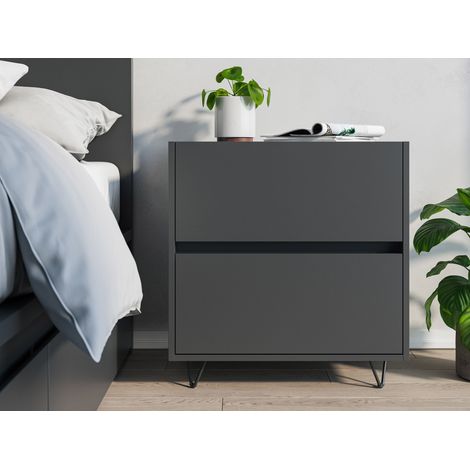 Nachttisch Kommode You 60cm 2 SoftClose stehend Grafit Softtouch (1/5)