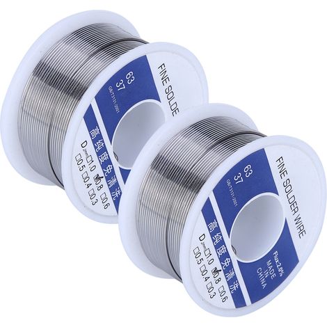 2 bobines de fil à souder de 0,8 mm à âme d'étain et de colophane pour soudure électrique, 100 g (1/5)