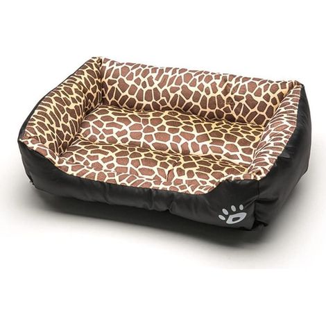 Lit panoramique pour chien 3XL (110x82cm) Carré, Doux, Léopard pour chiens & chats