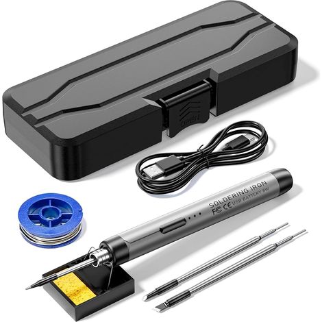Kit de mini fer à souder sans fil portable, 3 réglages de température, rechargeable par USB,pour projets de soudure d'équipements électroniques DIY (1/5)