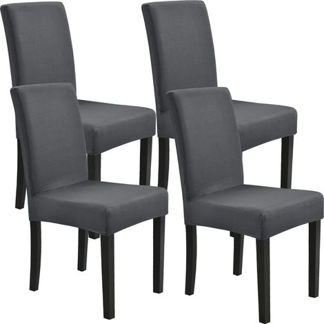 MINKUROW Stuhlhussen 4er Set 42-53 cm Dunkelgrau Maschinenwaschbarer Schonbezug Stuhlhusse Stretch Stuhlhusse (Dunkelgrau) (1/5)