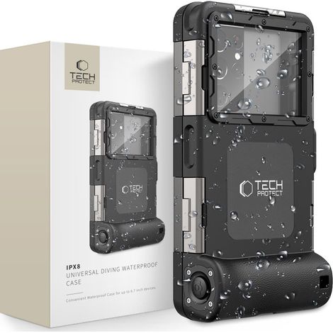 Custodia subacquea universale Tech-protect IPX8 impermeabile nera