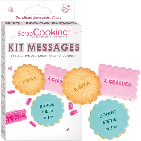 ScrapCooking - Stampi lettere, numeri per Messaggi per Biscotti, Plastica, Rosa (1/4)