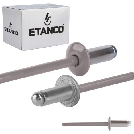 Rivets ouverts en aluminium 4x10mm RAL 9007 (1/5)