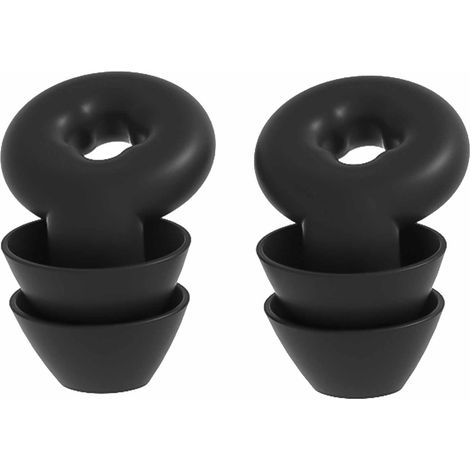Ortviai Bouchons d’oreilles antibruit en silicone souple noir – Réduction de bruit jusqu’à 33 dB, réutilisables et étanches