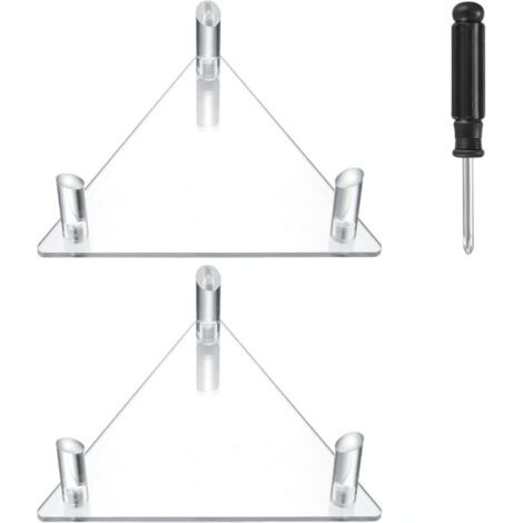 BUNTHAUS Lot de 2 supports triangulaires en acrylique transparent pour basket-ball, football, rugby, volley-ball (1/4)