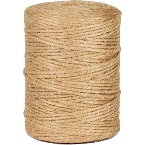 1 Ficelle en jute, 200 m, Ø3 mm, 3 fils retordus, sans odeur, biodégradable, jardinage bricolage (1/3)
