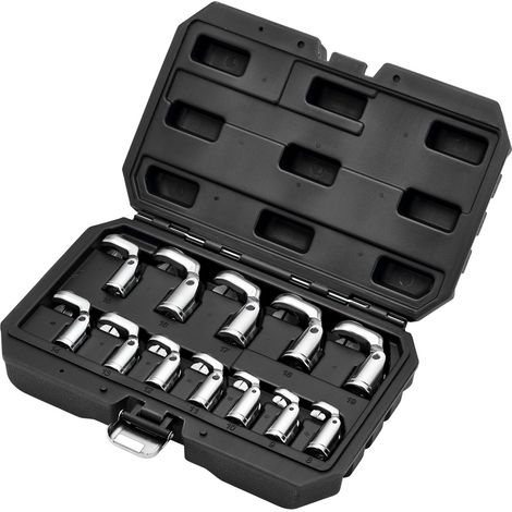 Draper 12403 Flexible Crowfoot Socket Wrench Set – 12-Piece, 3/8 Inch Square Drive