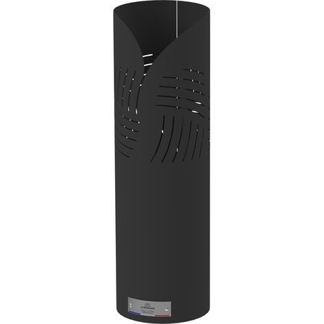 Le Marquier – Porte-accessoires rond noir en acier peint – Dimensions 15 x 15 x 49 cm – Certifié Origine France Garantie – Serviteur de cheminée