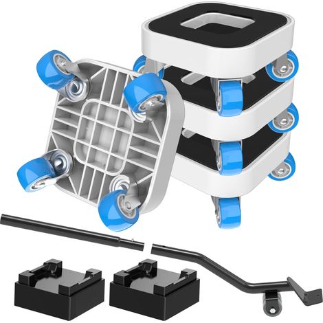 Soulever Meuble Lourd Kit avec roulettes Pivotantes à 360 Degrés Lève Meubles Kit de Deplace Meuble a Roulette Set de Leve Meuble pour Canapés Tables Chaises Lits Capacité Maximale 350kg (1/5)