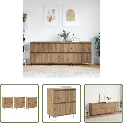 vidaXL Wohnzimmerregal -  Sideboards 3 pcs Artisan-Eiche 180 x 35 x 70 cm Holzwerkstoff (1/5)